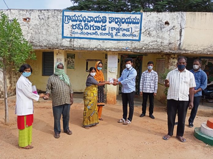 Janandolan Campaign On COVID 19 - Rally & Medicine Distribution Programme At Rasheedguda & Poshettiguda Of Shamshabad Mandal