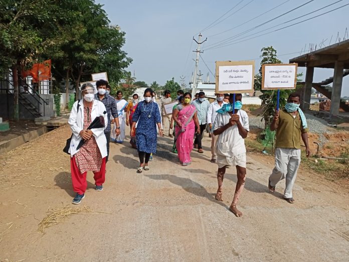 Janandolan Campaign On COVID 19 - Rally And Medicine Distribution Programme At Venkammaguda Of Nandigama Mandal