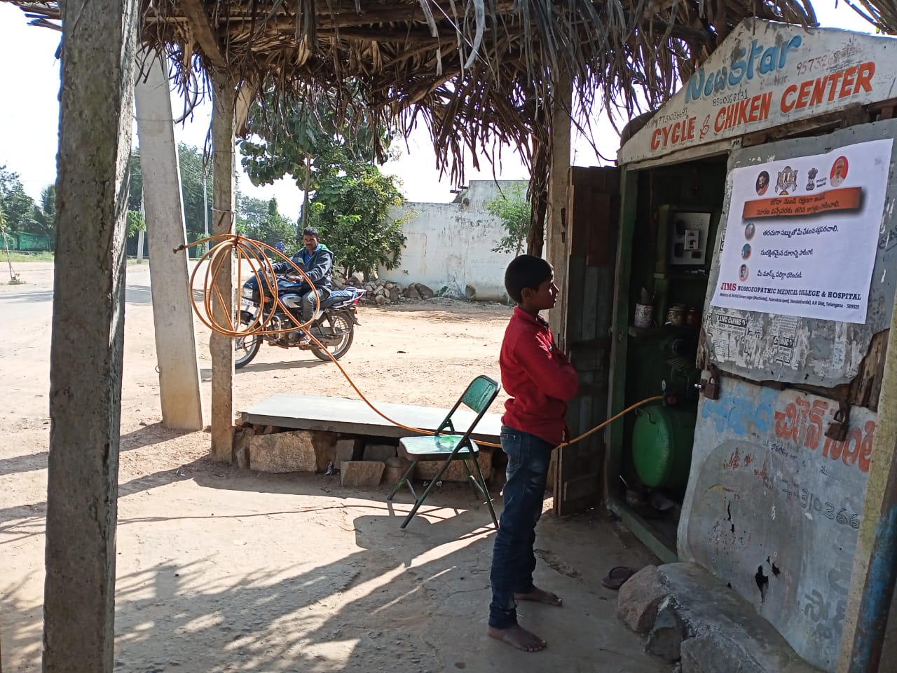 Janandolan Campaign On COVID 19 - IEC Poster Sticking At Masjid Mamidipalli. It Is A Hamlet Village Of Modallaguda Panchayath