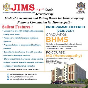 BHMS AND MD HOMEOPATHY PROGRAMME OFFERED 26-27